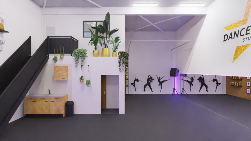 Dansruimte en spiegel